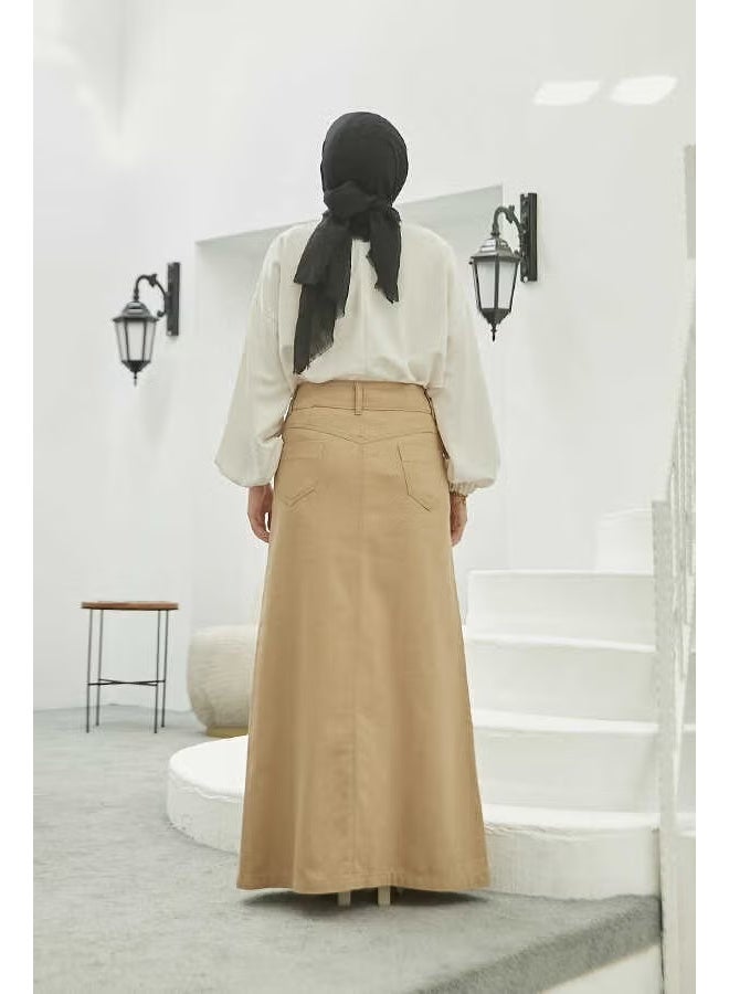 Neways 2254- Classic Gabardine Skirt Beige - Image 2